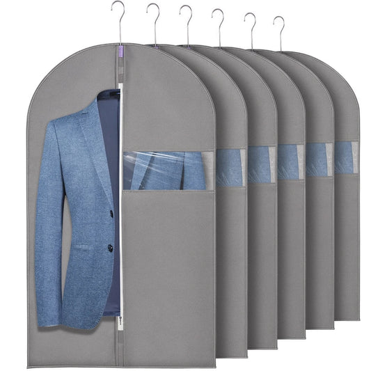 24"X40"Garment Bags for Hanging Clothes Suit Cover Bags for Closet Storage with Clear Window Fabric Protector Bag with Zipper