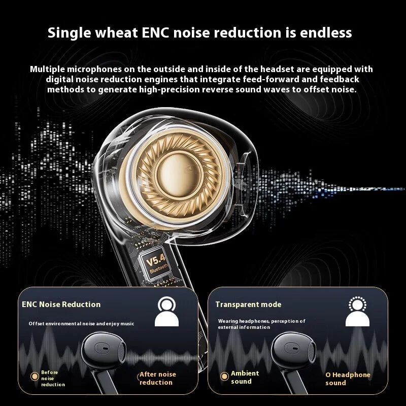 Original Lenovo LP70 PRO Intelligent Touch Screen Wireless Earphones Bluetooth Headphones Music Call Game Noise ReductionEarbuds