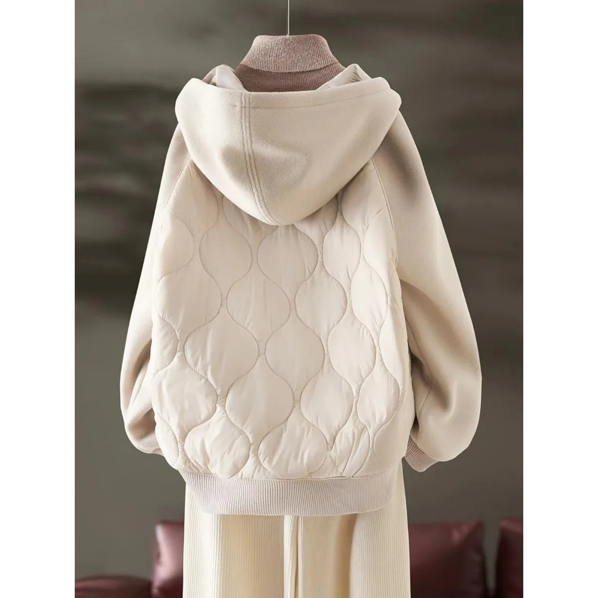 2024 Winter New Women's Faionable Korean Sle Thiened Warm Hooded Patchwork ort Coat Simple Design High-End Feeling Ja...