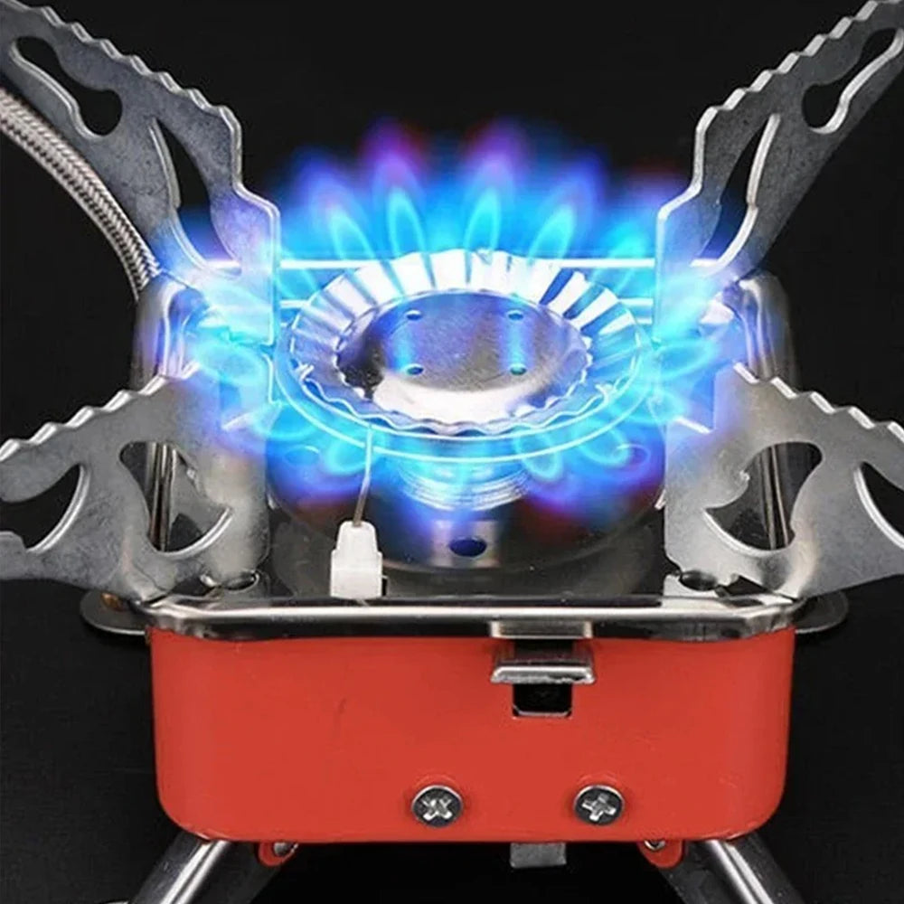 Mini Outdoor Portable Folding Camping Gas Stove Compact Square Stove with Lotus Burner