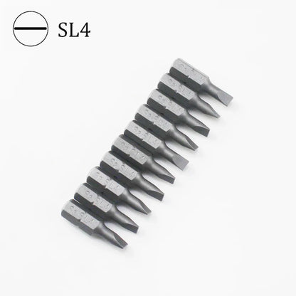10Pcs 1/4" 25mm Slotted SL2.5-SL7 Screwdriver Bit Set Repair Tools Screwdrivers Kit Hex Shank Drill Bit For Power Household Tool