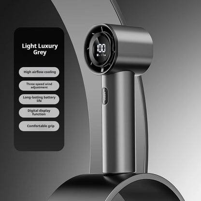 Portable Mini Handheld Fan with LED Display Semiconductor Refrigeration 100 Speeds USB Rechargeable Battery Outdoor Fan