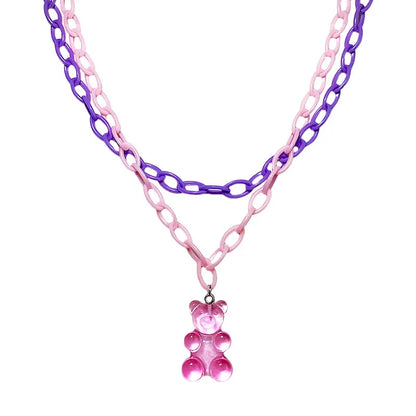 Necklace For Women Cute Girls Animal Sweet Heart Butterfly Fashion Party Rap Gummy Bears Blade