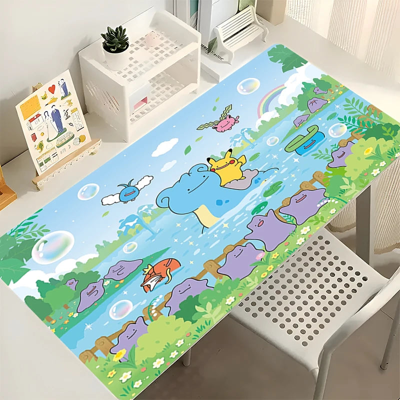 Gaming Mouse Pad Kawaii Mousepad Gamer Desk Mat Cartoon P-pokemonS Keyboard Pad Computer Table Surface For Accessories Mausepad