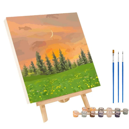 Frame Painting By Numbers Kit Abstract Sunset Landscape Modern Drawing Coloring DIY Painting By Numbers Acrylic Paint Home Decor