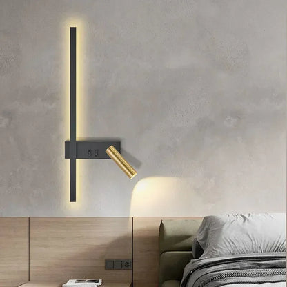Modern LED Wall Lamp with Reading Spotlight for Living Room Sofa Bedroom Background Bedside Wall Light Bedside Lighting Fixture