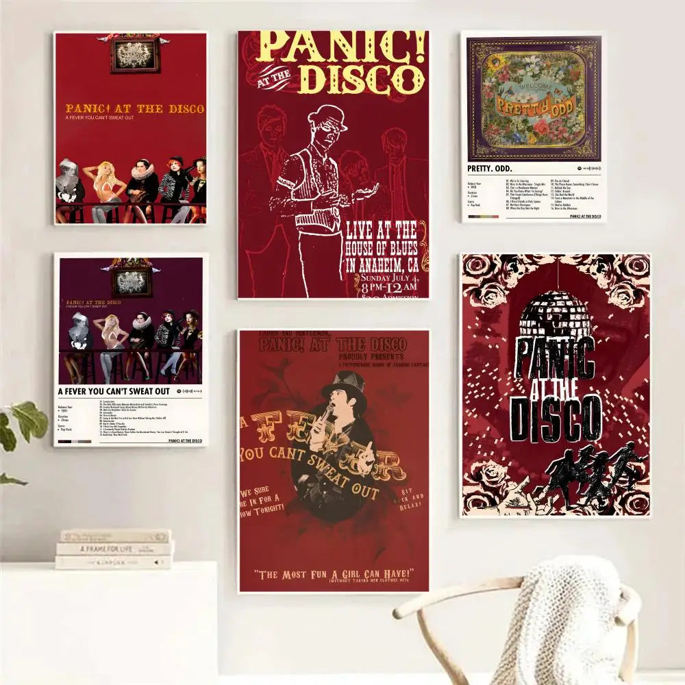 Rock Band P-panic At The Disco Painting Calligraphy HD Print Crease Art Photos For Living Room Home Wall Decor Canvas
