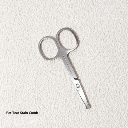 Pet Grooming Set - Pet Eye Brush, Pet Eye Scissors - Gentle Tear Stain Remover & Fur Deshedding Tool, Suitable for Dogs & Cats,
