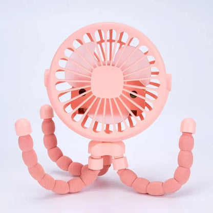 Portable Fan Tripod Adjustable 360 Degree Rotation Baby Stroller Low Decibel Electric Fan USB Charging Suitable for Outdoor Use