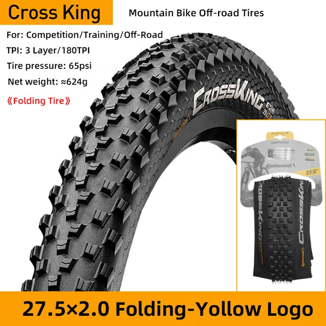 Continental CrossKing MTB/Mountain Bike Tire 27.5/29 x 2.3 Flodable Tubeless Ready Anti Puncture E-Bike Applicable Off-road Tyre