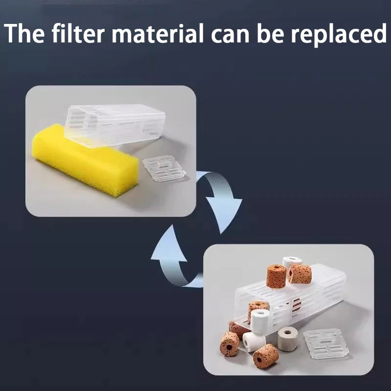 Fish Tank Filters External Aquarium Filter Waterfall Hang on Oxygenate Filter Three-in-one Aquarium Oil Film Removal Machine