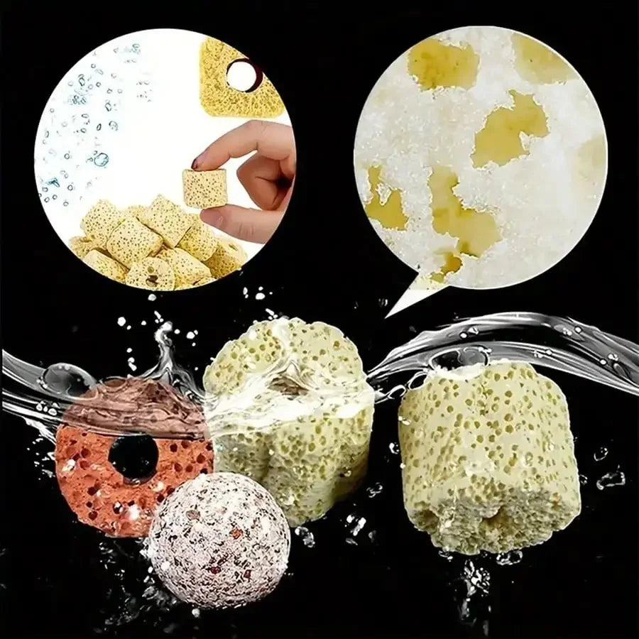 420g Premium Aquarium Filter Media in Mesh Bag with Ceramic Rings, Activated Carbon, Etc. Enhances Filtration & Water Quality