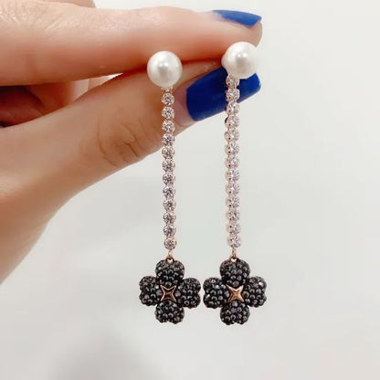 2026 New Trend Fine Jewelry Set Original Charm Luxury Lucky Grass Crystal Fashion Necklace Ring Earrings Romantic Gift for Women
