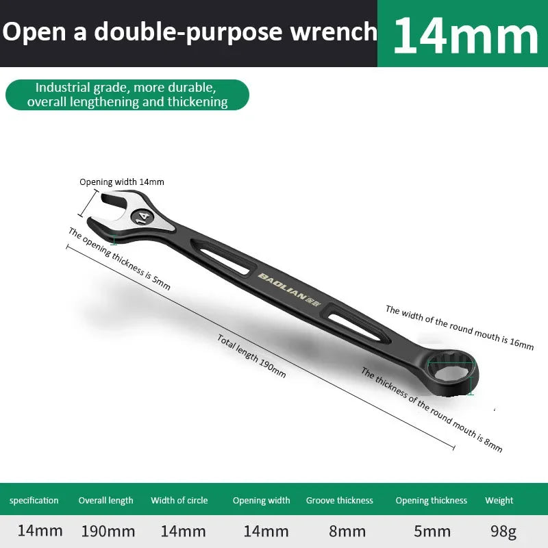 Durable Ratchet Wrench 8-32mm Universal Double Open Ends Torx Wrench Combination Wrench Fast Ratchet Wrench Auto Repair Tools