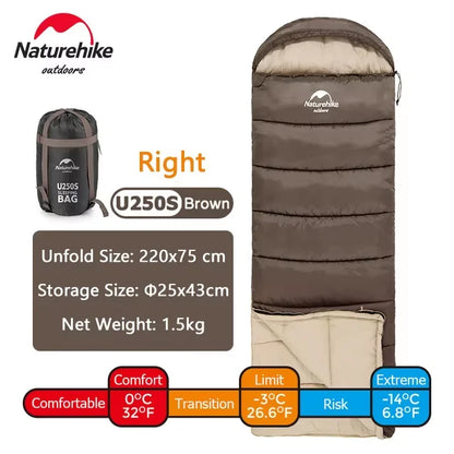Naturehike Warm Sleeping Bag Ultralight Waterproof Splicable Double Sleeping Quilt Outdoor Winter Envelope Sleeping Bags