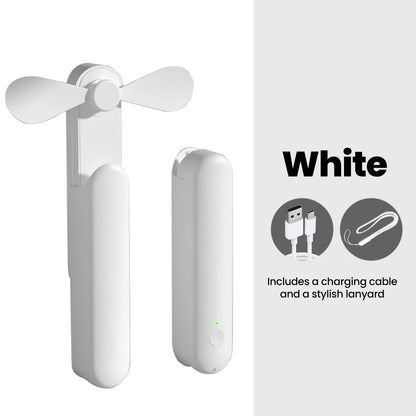 Portable Fan Mini Handheld Fan USB Recharge 3 Speed Hand Held Small 2 in1 Pocket Fan with Power Bank Feature