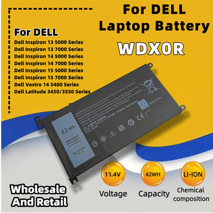 FRLESUI Laptop Battery WDX0R WDXOR For DELL Inspiron 14 5368 5567 7560 5767 7472 7460-d1525s 7368 7378 5565 Latitude 3488 3580