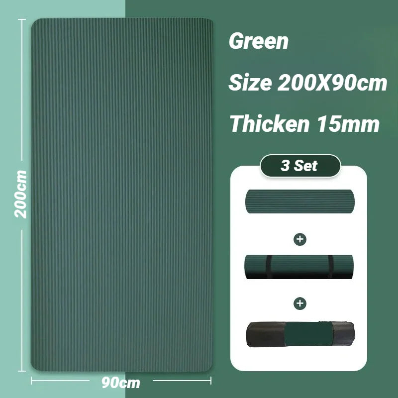 Men'S 3-Piece Set High Quality Thickened Sports Non-Slip Yoga Mat Is Suitable For Fitness Pilates Gym Home Exercise