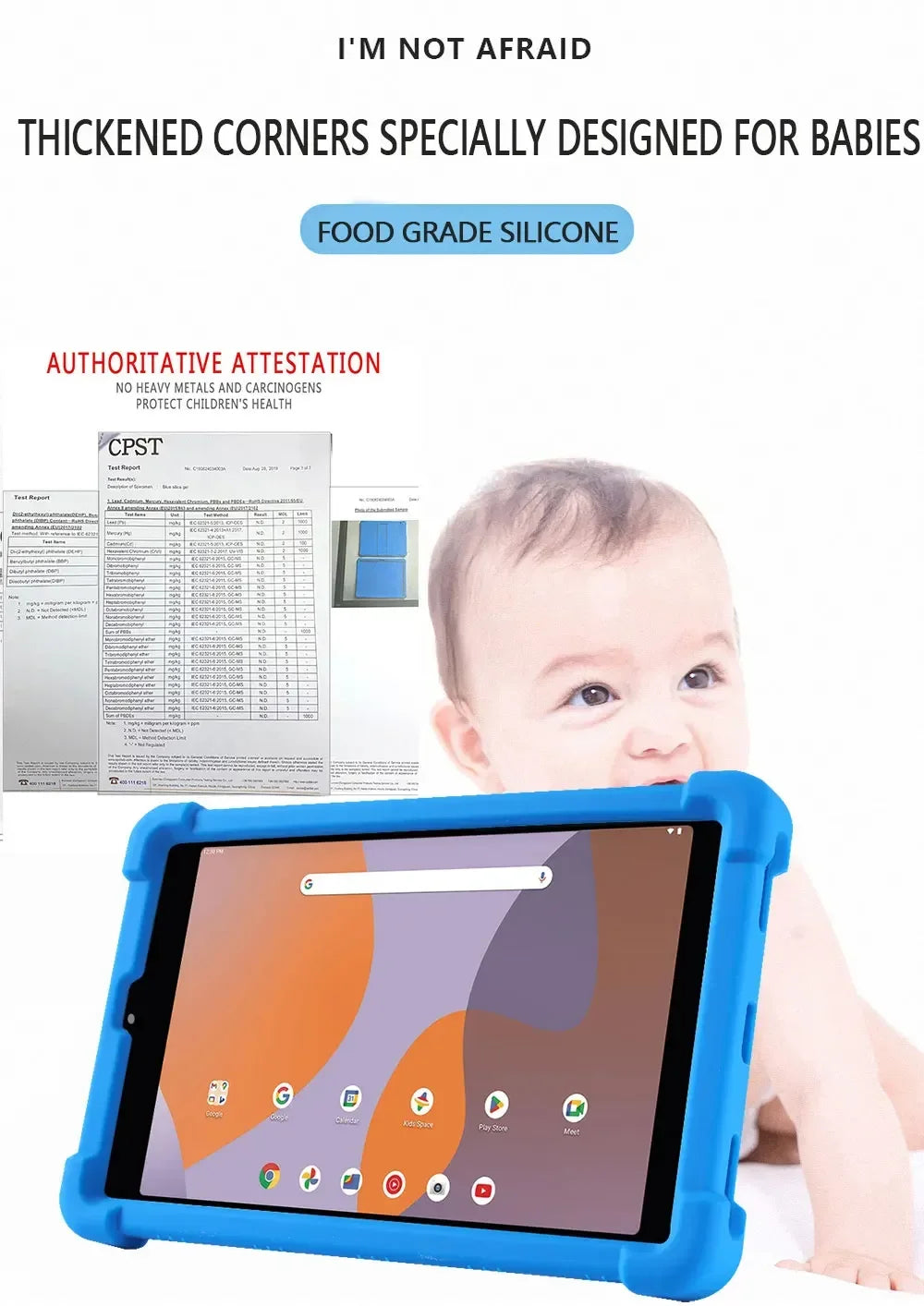For Walmart ONN 8-inch 100135923 Tablet Case 2024 Shockproof Air Cushion Soft Silicone 8-inch Adjustable Stand Protective Case