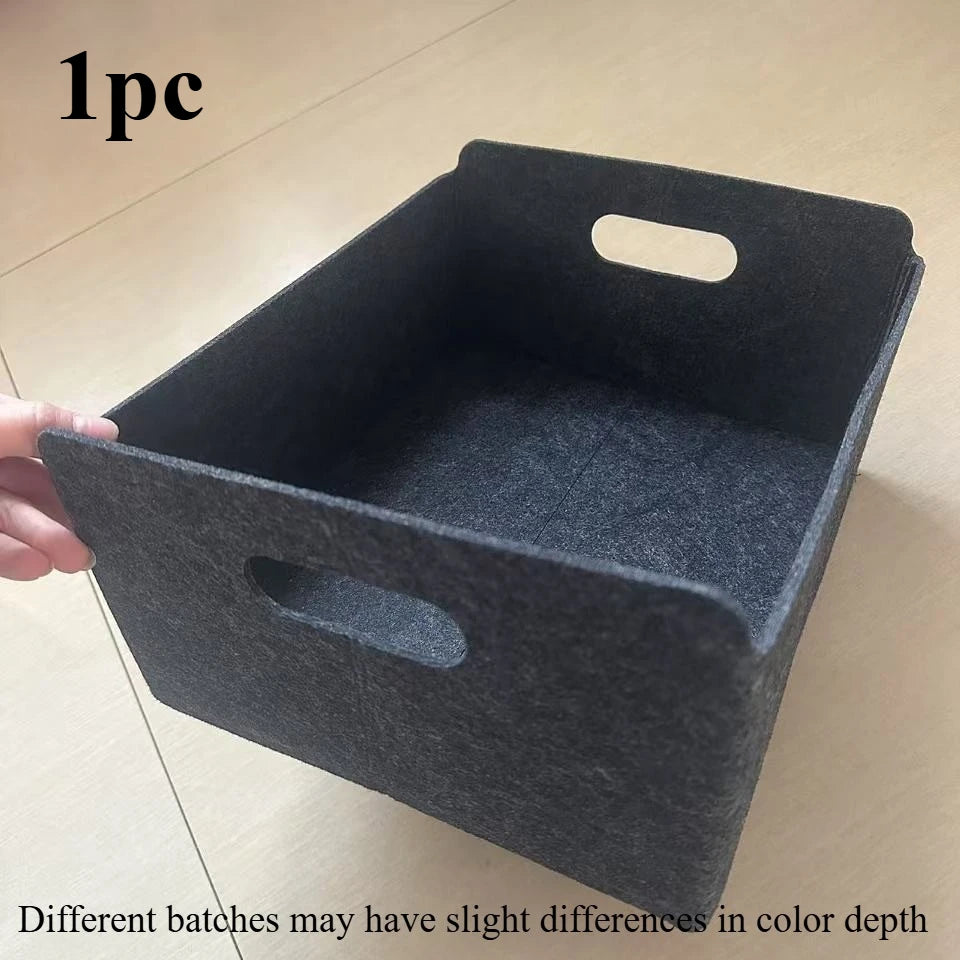 Felt Storage Boxes with Handles - Organizer Baskets for Kitchen, Bedroom, Desk, or Office - Shelf Baskets|Durable Fabric Baskets