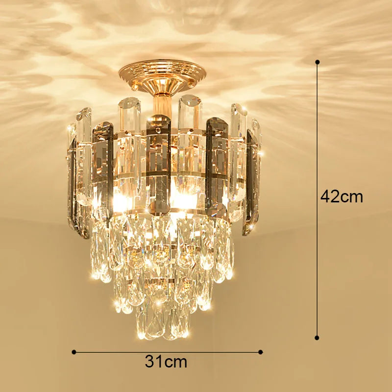 Light Luxury Crystal Small Chandelier Aisle Lamp Corridor Entrance Entrance Foyer Modern Minimalist Balcony Stairwell Lighting