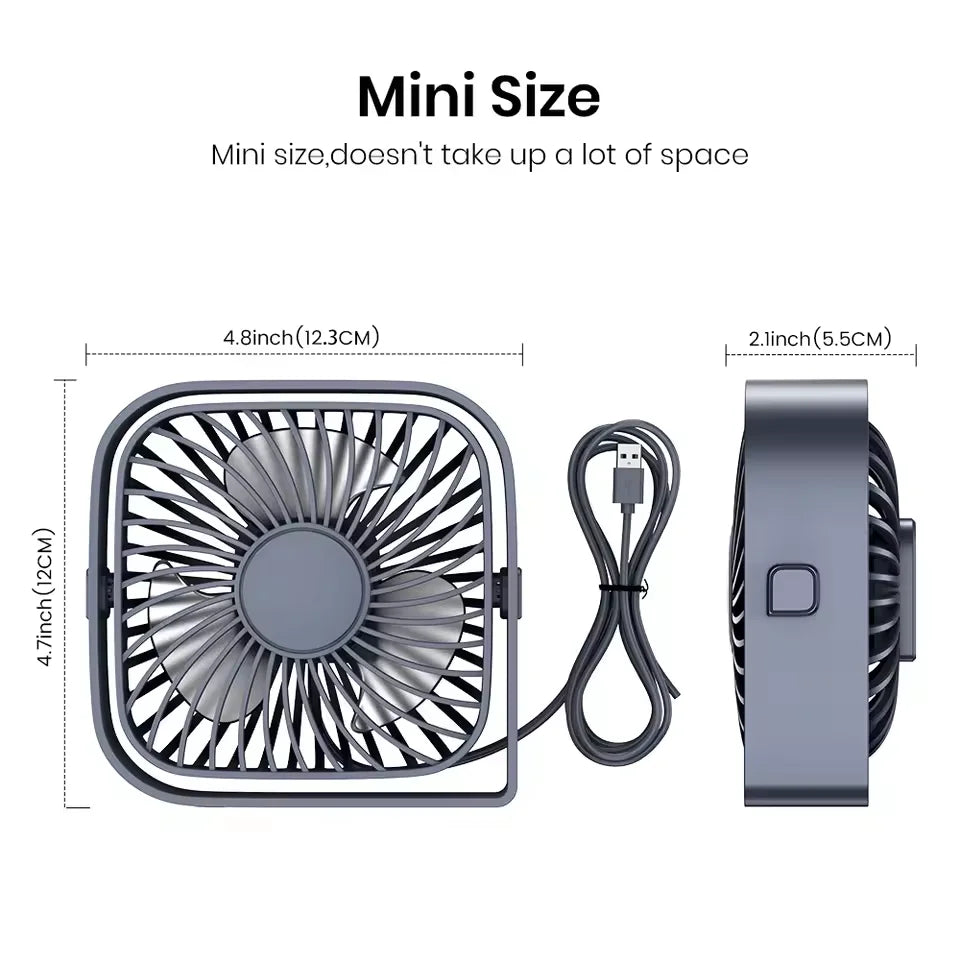 Portable desktop fan, USB powered mini desktop fan, capable of 360 ° rotation, suitable for offices, bedrooms, and study rooms