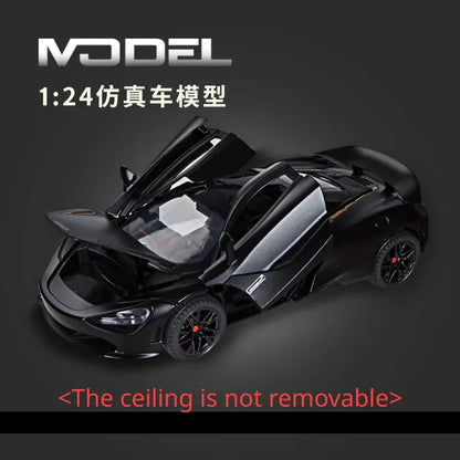 1:24 720S Alloy Racing Car Model Diecast Metal Sports Car Model Simulation Sound and Light Collection Childrens Toy Gift