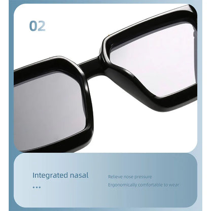 Bungee Large Square Sunglasses for Men Women Vintage Trendy Casual Street Style Shades