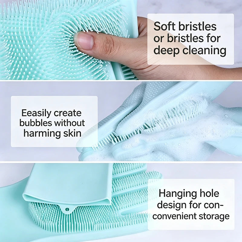 Pet Bath Glove Soft TPR Massage Grooming Mitt Dog Cat Shower Brush Hair Remover Cleaning Glove