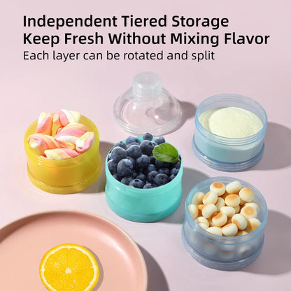 Baby Feeding  Portable 4 Layer Milk Powder Storage Box Fruit Snacks Candy Food Container