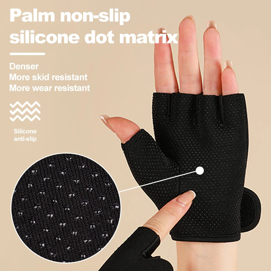 Workout Gloves for Men Women, Ventilated Sports Gym Gloves with Non-Slip Silicon Grip Great for Fitness, Weight Lifting, Cycling
