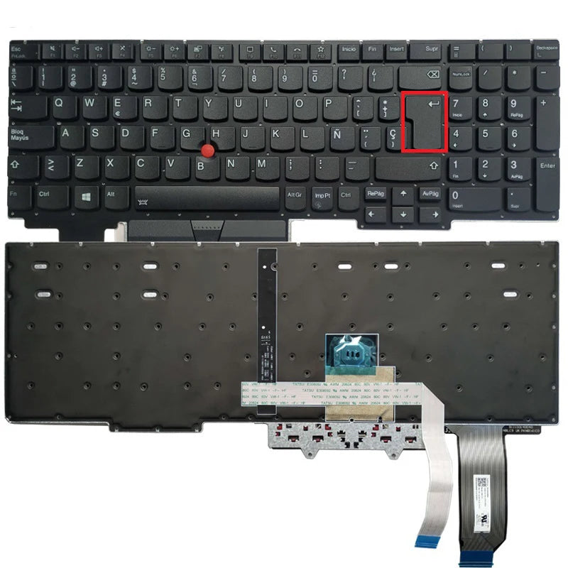 New Latin/Spanish Keyboard For Lenovo Thinkpad E15 Gen 2 3 4 (Type 20T8 20T9 20TD 20TE) Laptop LA/SP Layout With Backlight