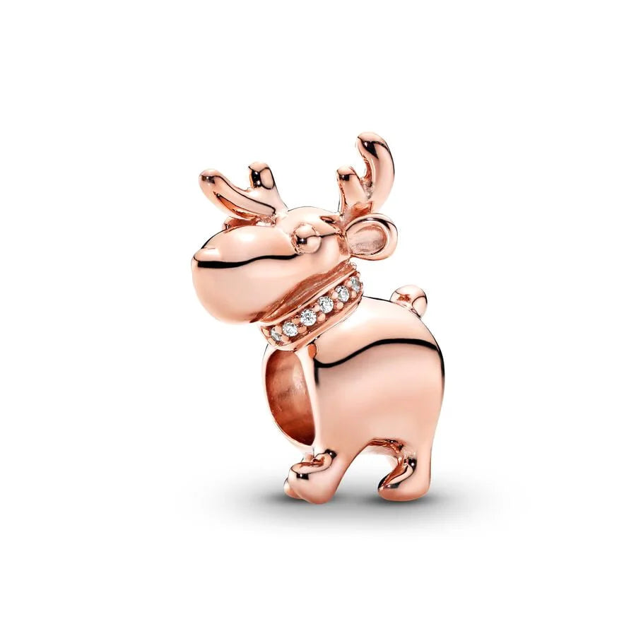 Rose Gold Plated Charms for Bracelet DIY Jewelry Making Heart Flower Strawberry Butterfly Paw Print CZ Pendant Beads Women Gift
