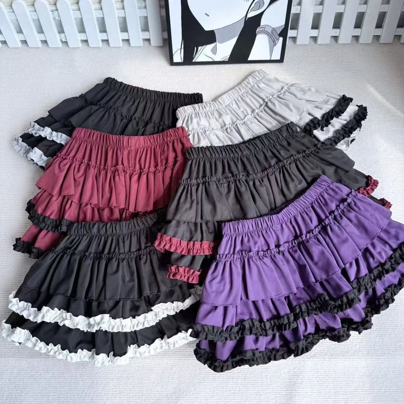 Sweet And Spicy High Waist Puffy Half-length Skirt for Women Anti-exposure Bow-knot Short Cake Skirt Spring Summer New Style