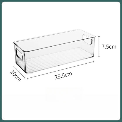1/2/3Pcs Clear Pantry Storage Bins with Handles ，Stackable Refrigerator Organizer， Organizer Bins for Cabinets or Fridge
