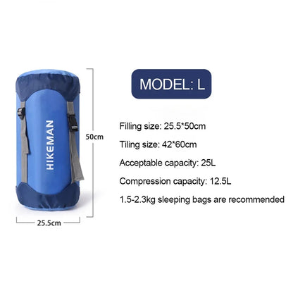 S/M/L/XL Size Waterproof Compression Sleeping Bag Storage Bag Stuff Sack Portable Ultralight Outdoor Hiking Camping Storage Bag