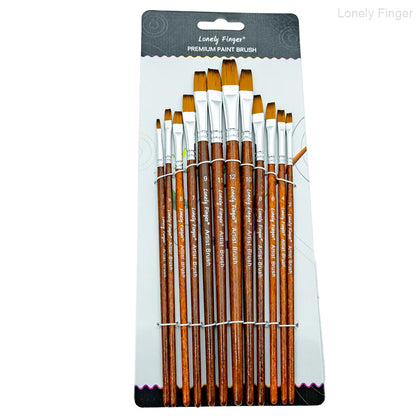 12/48pcs Acrylic Paint Brushes, Professional Synthetic Bristles Paint Brush Set Flat, Filbert,  Round, Angle Paint Brushes