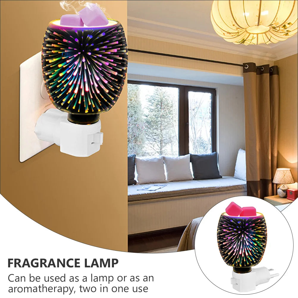 3D Glass Electric Fragrance Heater Scented Wax Warmer Aromatherapy Lamp Plug In Warmer Home Decor Incense Burner