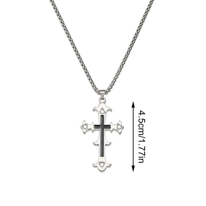 Cross pendant necklace chrome heart diamond necklace cross necklace pendant street style titanium steel cross necklace jewelry
