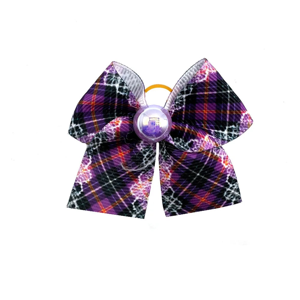 50/100pcs Small Dog Grooming Bows Pearl Plaid Style Pet Dog Hair Bows Rubber Bands Dog Hair Accessories Pet Supplies for Dogs
