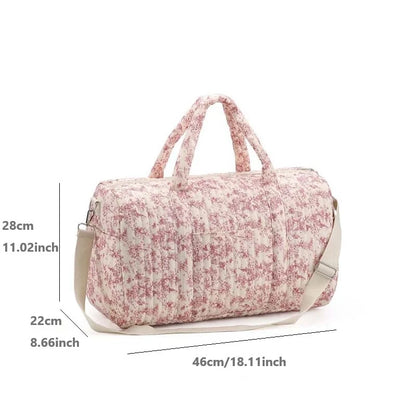 Large Capacity Mommy Bag Travel Tote Bag for Women Baby Diaper Bag Floral Print Multifunctional Crossbody Bag