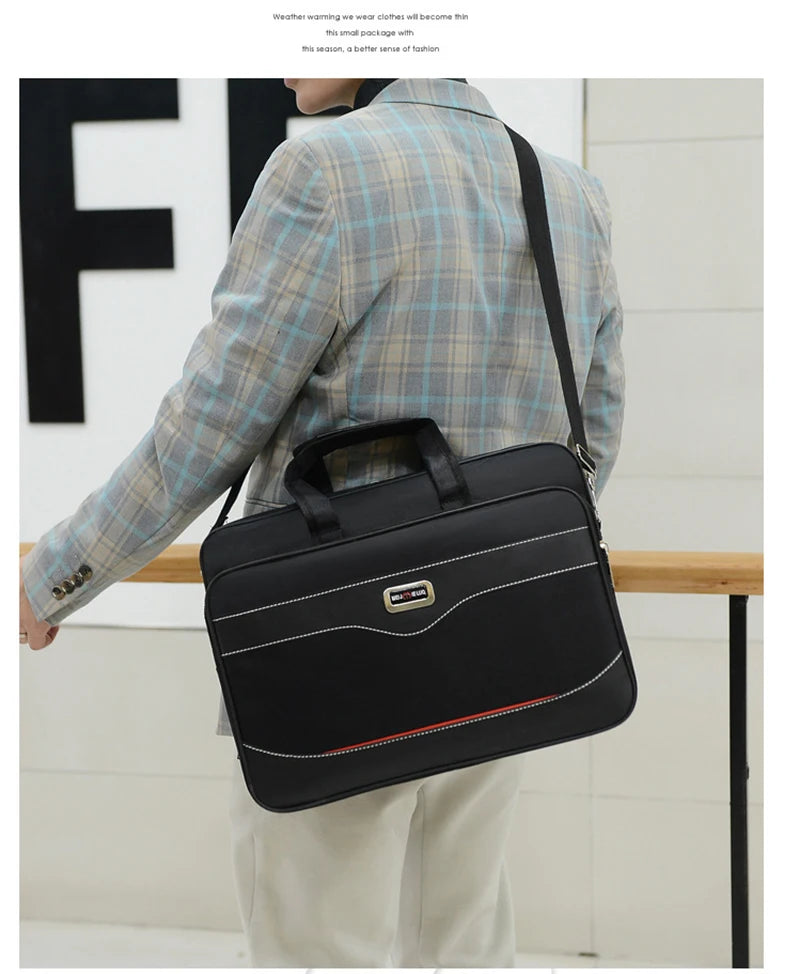 Simple Tote Men Business Briefcase Handbag For 15.6 inch Laptop Bags Large Capacity Shoulder Bags Travel Notebook Messenger Bag