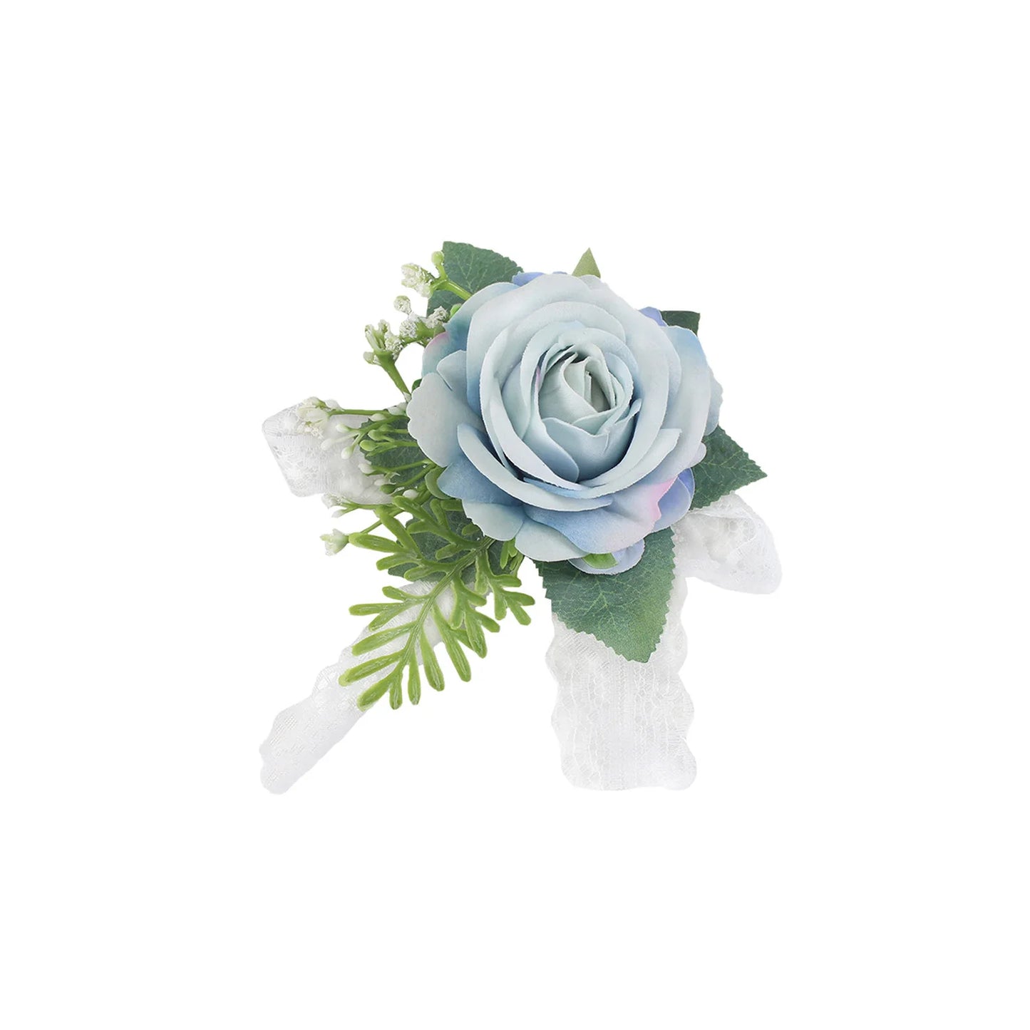 Girls Bridesmaid Wrist Corsage Bridal Prom Party Flannelette Rose Lace Bracelet Fabric Hand Flowers Wedding Accessories