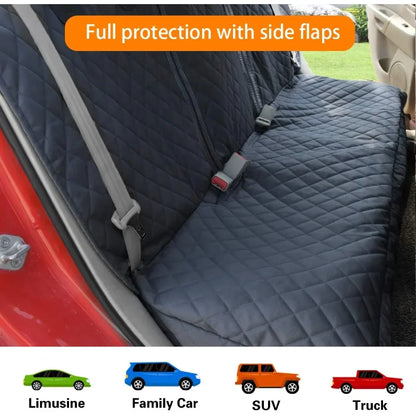 Dog car seat cover, pet rear seat cushion with safety strap, waterproof car seat cover, non-slip rear seat cover