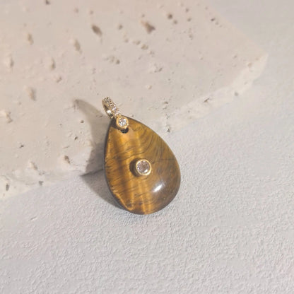 1pc Natural Stone Pendant Water Drop Shape Amethyst Tiger Eye Charms Fit DIY Accessries Jewelry Making