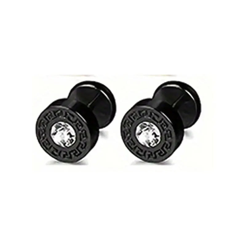 21 pairs of men's stainless steel earrings, circular CZ earrings, hypoallergenic earrings, unisex perforated earrings