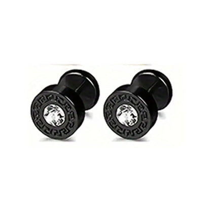 21 pairs of men's stainless steel earrings, circular CZ earrings, hypoallergenic earrings, unisex perforated earrings