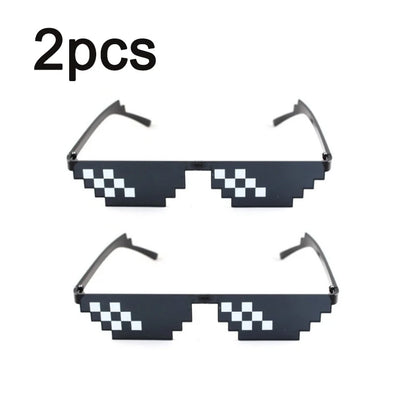 Mosaic Sunglasses Cool Party Vintage Shades Eyewear For Men Pixelated Sunglasses Funny Women Glasses