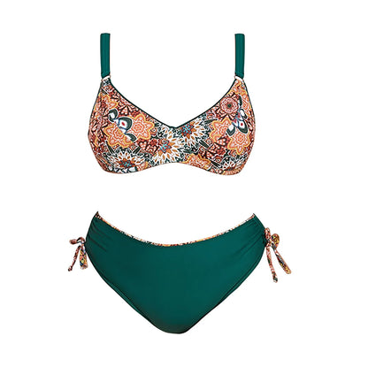 Vintage Ladies Split Swimsuit High Waisted Bottom Bathing Suits Plus Sized Summer Swimwear Women Two Pieces Swimsuits купальник