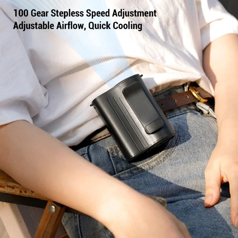 Portable Handheld Fan, High Speed, Adjustable, 100 Gears, 3000mAh Battery, Rechargeable Mini Pocket Fan with Metal Body, Digital